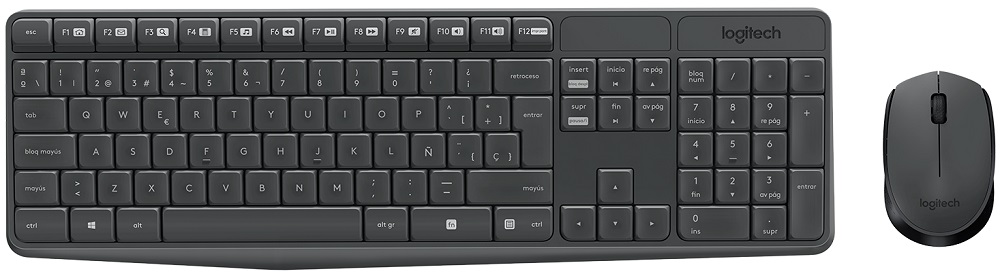 Teclado + Mouse Inalambrico Logitech MK235 Español - Negro